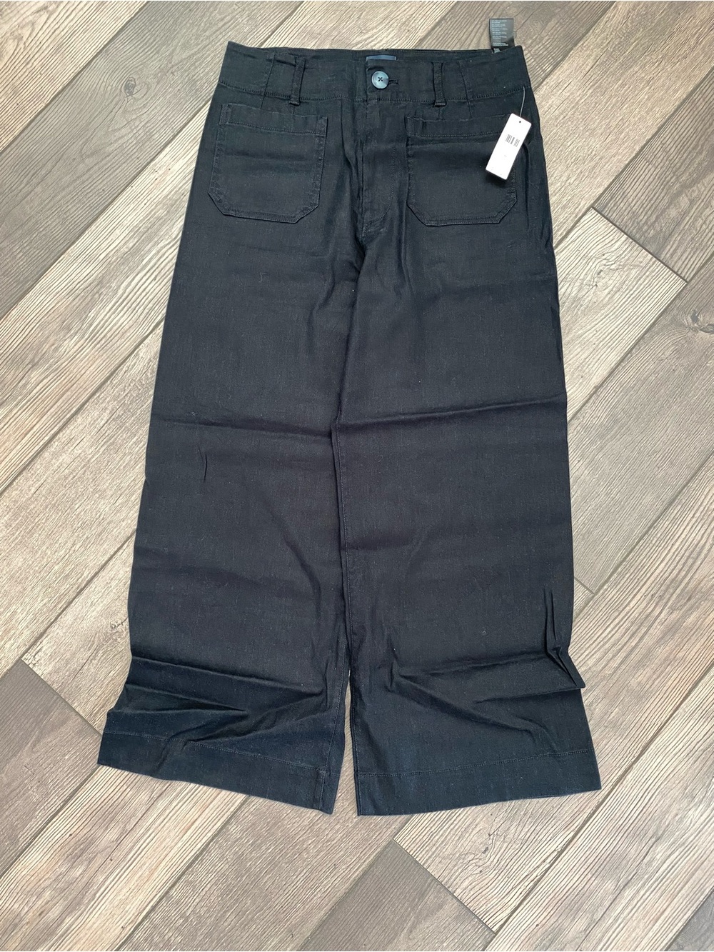 NWT Maeve Colette Linen Blend Black Wide Leg Pants